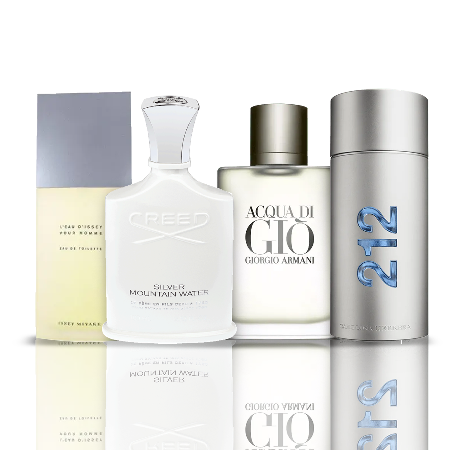 4er Parfüm-Set | Issey Miyake + Acqua di Gio + Creed Silver + 212 NYC Men 100 ml