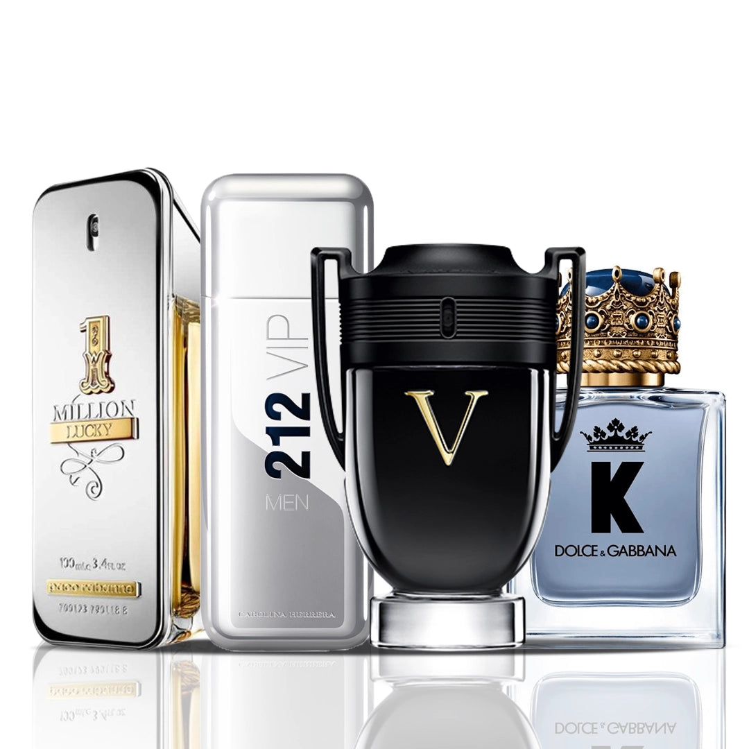 4er Parfüm-Set | 1 Million Lucky + 212 VIP Men + Invictus Victory + Dolce & Gabbana K 100 ml