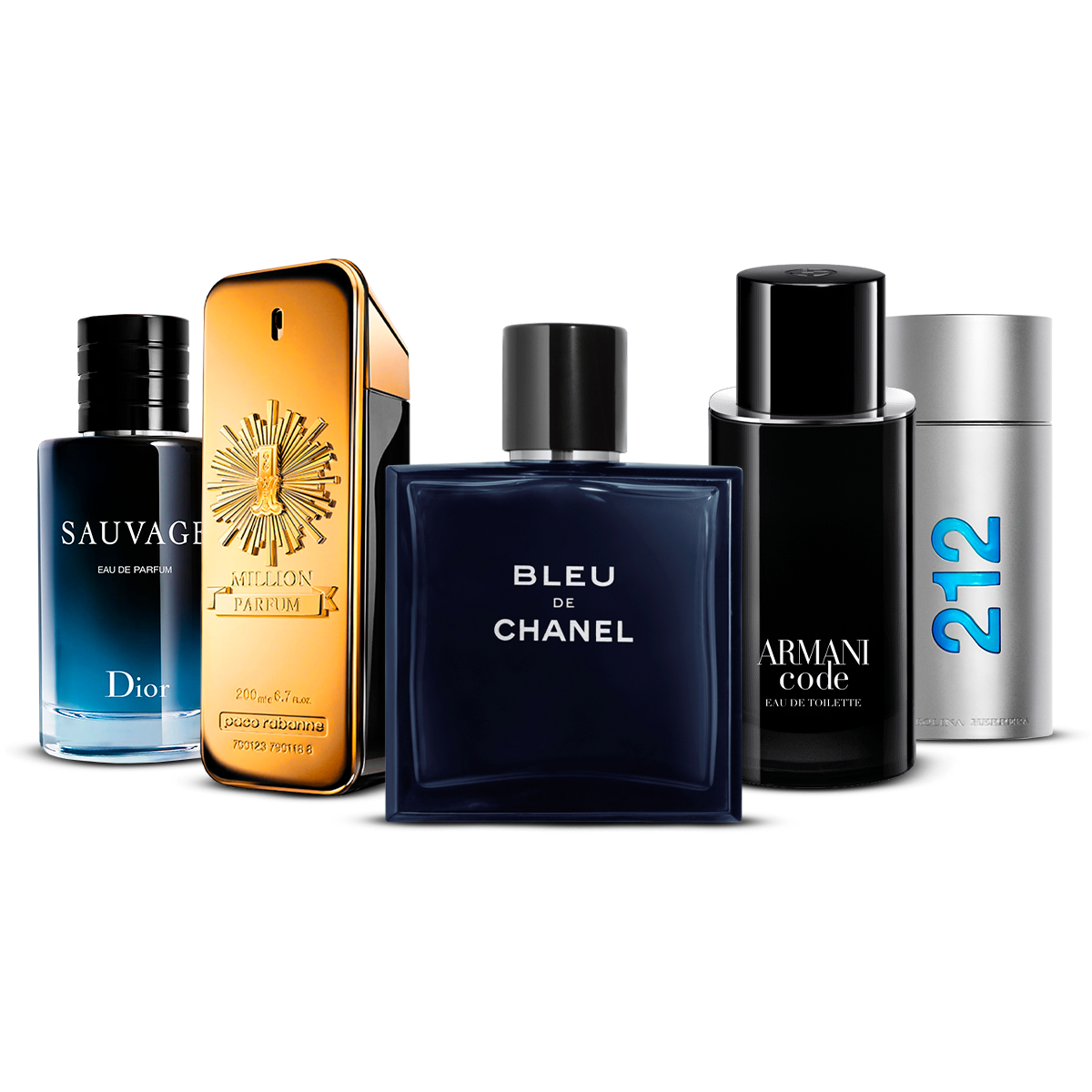 5er Parfüm-Set   – Sauvage, 1 Million, Bleu de Chanel, Armani Code und 212 Men  [je 100 ml]
