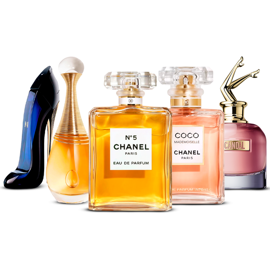 5er Parfüm-Set – Good Girl, J'adore, Chanel Nº5, Coco Mademoiselle und Scandal [je 100 ml]