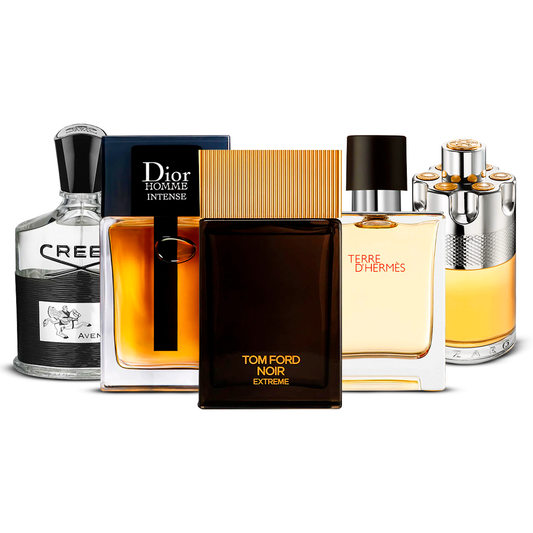 5er Parfüm-Set  – Creed Aventus, Dior Homme Intense, Tom Ford Noir Extrême, Terre d'Hermès und Azzaro Wanted  [je 100 ml]