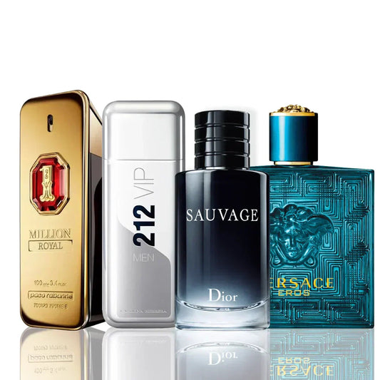 4er Parfüm-Set | One Million Royal + 212 Vip + Sauvage Dior + Versace Eros 100 ml