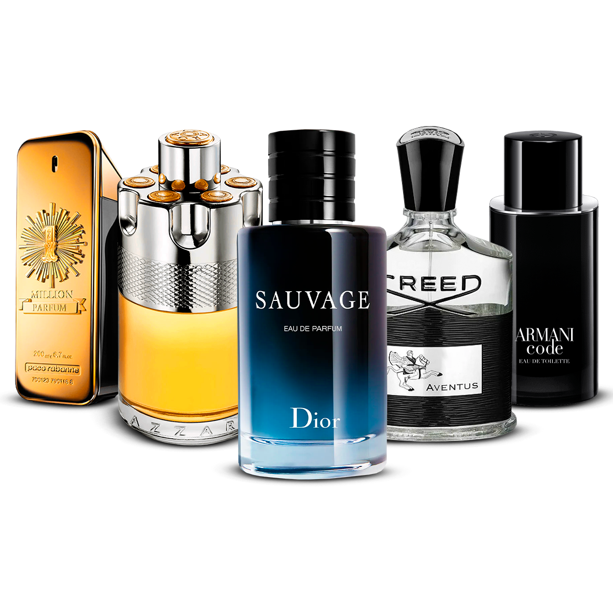 5er Parfüm-Set  – 1 Million, Azzaro Wanted, Sauvage, Creed Aventus und Armani Code  [je 100 ml]