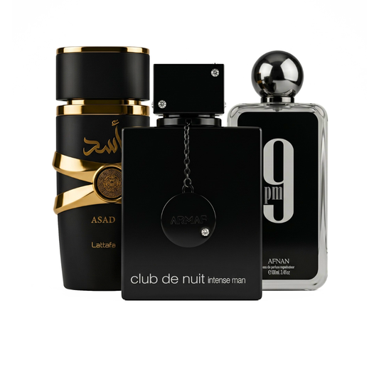3er Parfüm-Set | Afnan 9PM + Lattafa Asad + Club de Nuit Intense Man 100 ml
