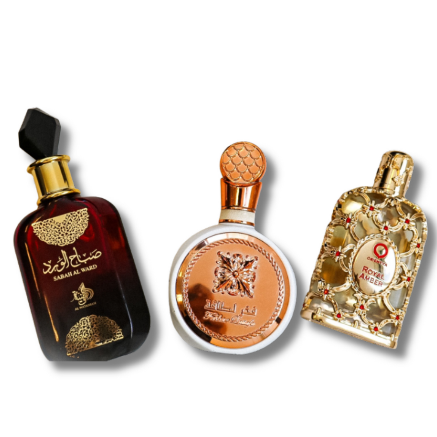 3er Parfüm-Set | Sabah Al Ward 100 ml, Fakhar 100 ml, Royal Amber 100 ml