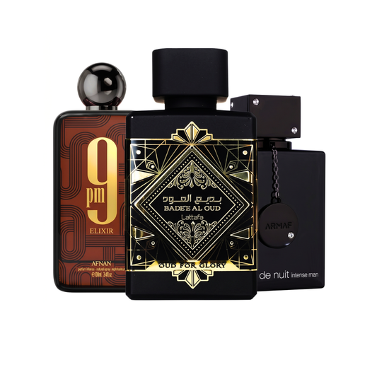 3er Parfüm-Set | Club de Nuit Intense Man + Oud for Glory + Afnan 9PM Elixir 100 ml