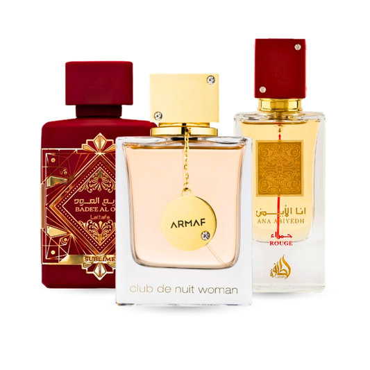 3er Parfüm-Set | Club de Nuit Woman + Lattafa Sublime + Ana Abiyedh Rouge 100 ml