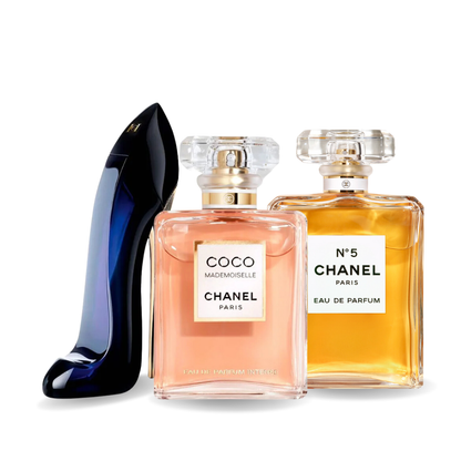 3er Parfüm-Set | GOOD GIRL, COCO MADEMOISELLE, Chanel Nº5 100 ml