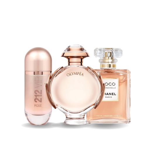 3er Parfüm-Set | 212 VIP ROSÉ, OLYMPÉA, COCO MADEMOISELLE 100 ml