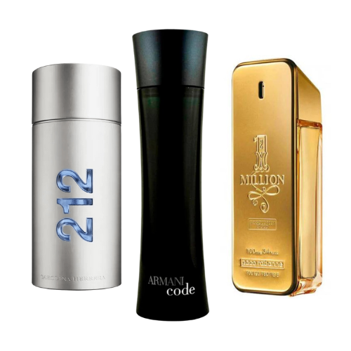 3er Parfüm-Set | 212 Men NYC, Paco Rabanne One Million, Armani Code Homme 100 ml