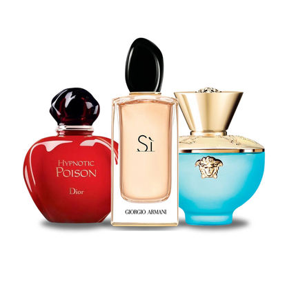 3er Parfüm-Set | Dior HYPNOTIC POISON, Giorgio Armani SÌ, Versace DYLAN TURQUOISE 100 ml