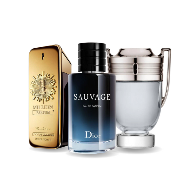 3er Parfüm-Set | Paco Rabanne ONE MILLION, Dior SAUVAGE, Paco Rabanne INVICTUS 100 ml