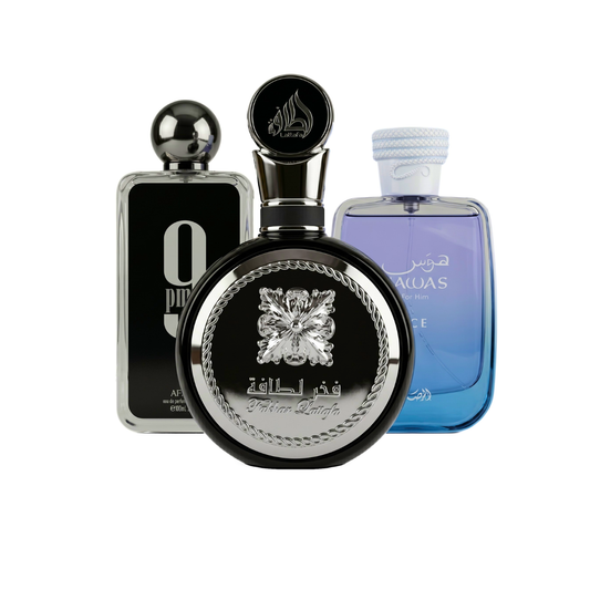 3er Parfüm-Set | Hawas Ice + 9AM Dive + Fakhar Black 100 ml