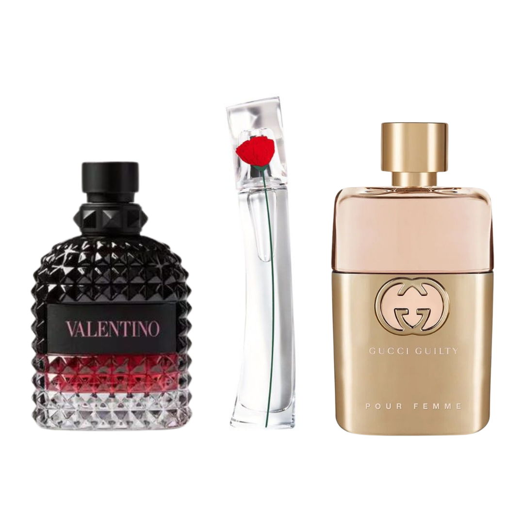 3er Parfüm-Set | Gucci Guilty, Valentino Intense, Flower Kenzo 100 ml