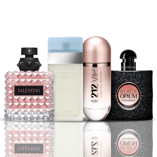 4er Parfüm-Set | Valentino + Light Blue + 212 VIP Rose + Black Opium 100 ml