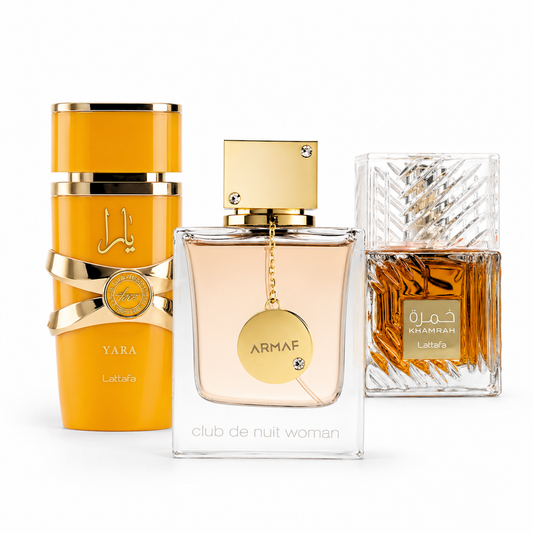 3er Parfüm-Set | Yara Tous - Club de Nuit Woman - Khamrah 100 ml