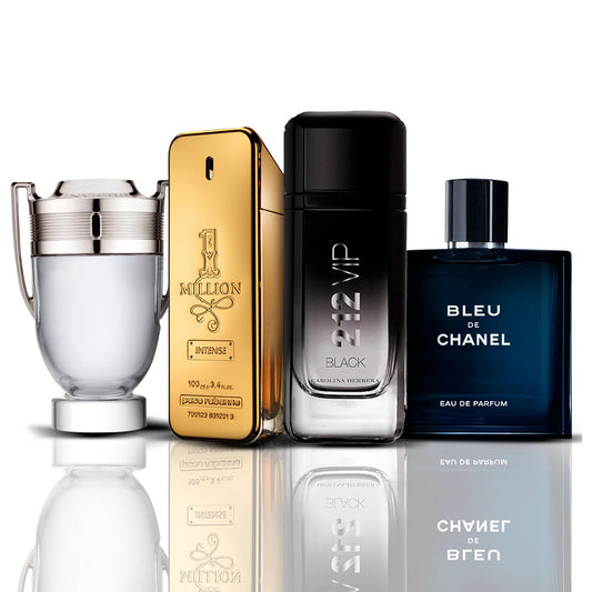 4er Parfüm-Set | Invictus Victory + One Million + Bleu de Chanel + 212 Vip Black