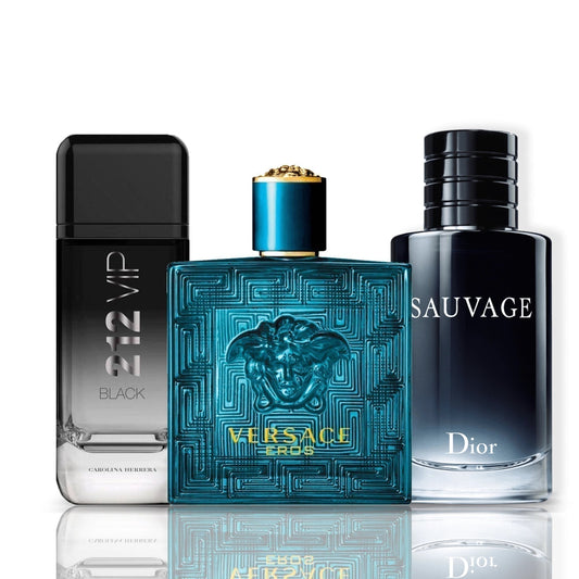 3er Parfüm-Set | 212 VIP Black + Versace Eros + Sauvage Dior 100 ml