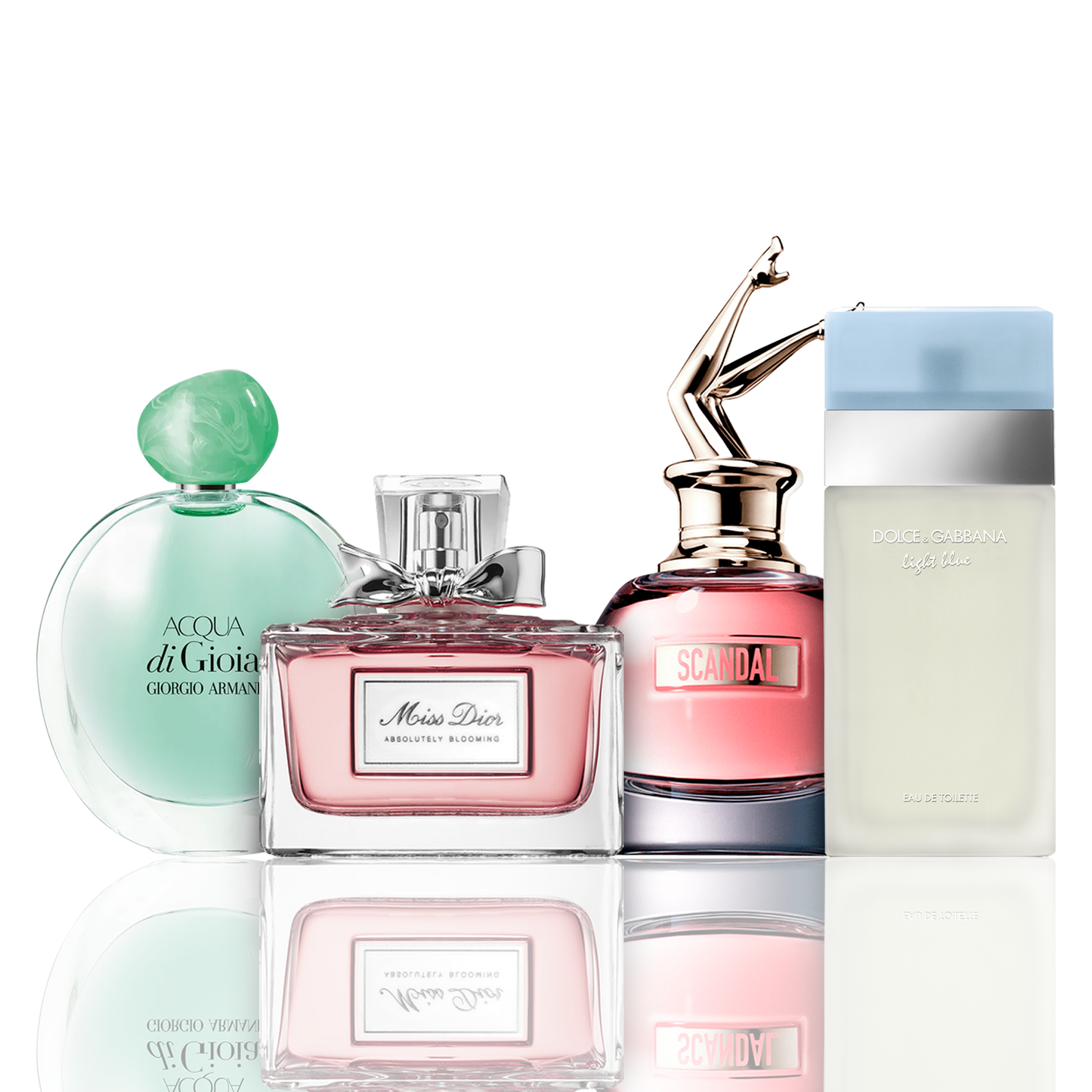 4er Parfüm-Set | Acqua di Gioia, Light Blue, Scandal, Miss Dior 100 ml