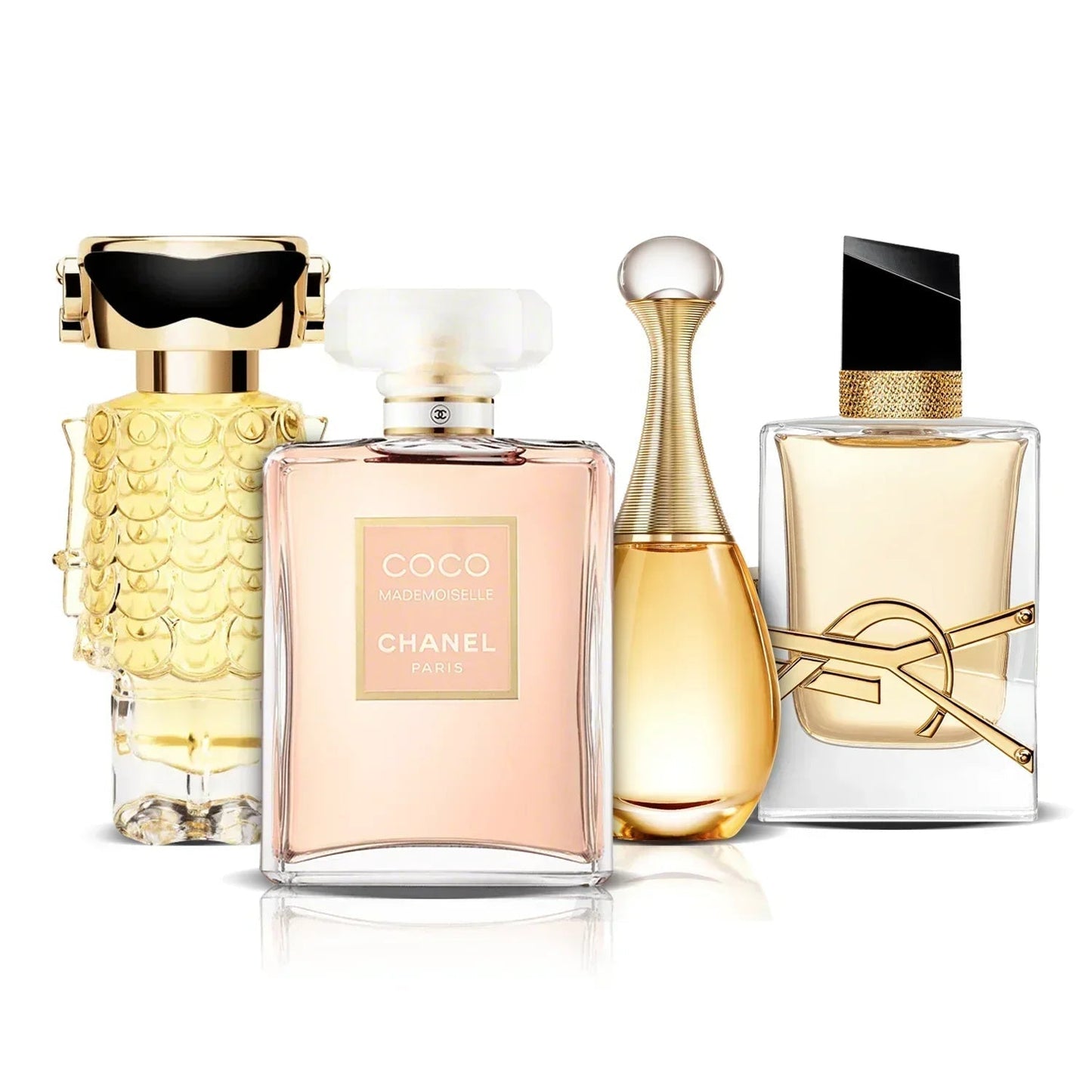 4er Parfüm-Set | Fame, Coco Mademoiselle, J'adore und Libre (100 ml)
