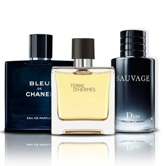 3er Parfüm-Set | Bleu de Chanel, Terre D'Hermes und Sauvage (100 ml)