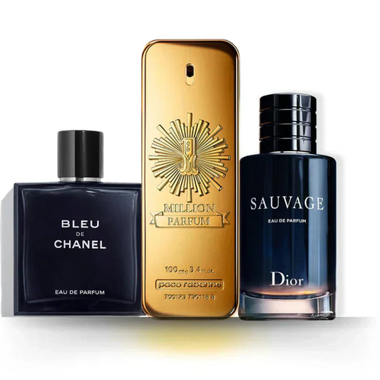 3er Parfüm-Set | Bleu de Chanel + Sauvage + One Million 100 ml