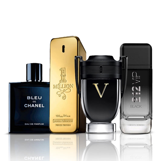 4er Parfüm-Set | Bleu de Chanel + One Million + Invictus Victory + 212 VIP Black 100 ml